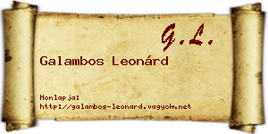 Galambos Leonárd névjegykártya