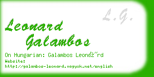 leonard galambos business card